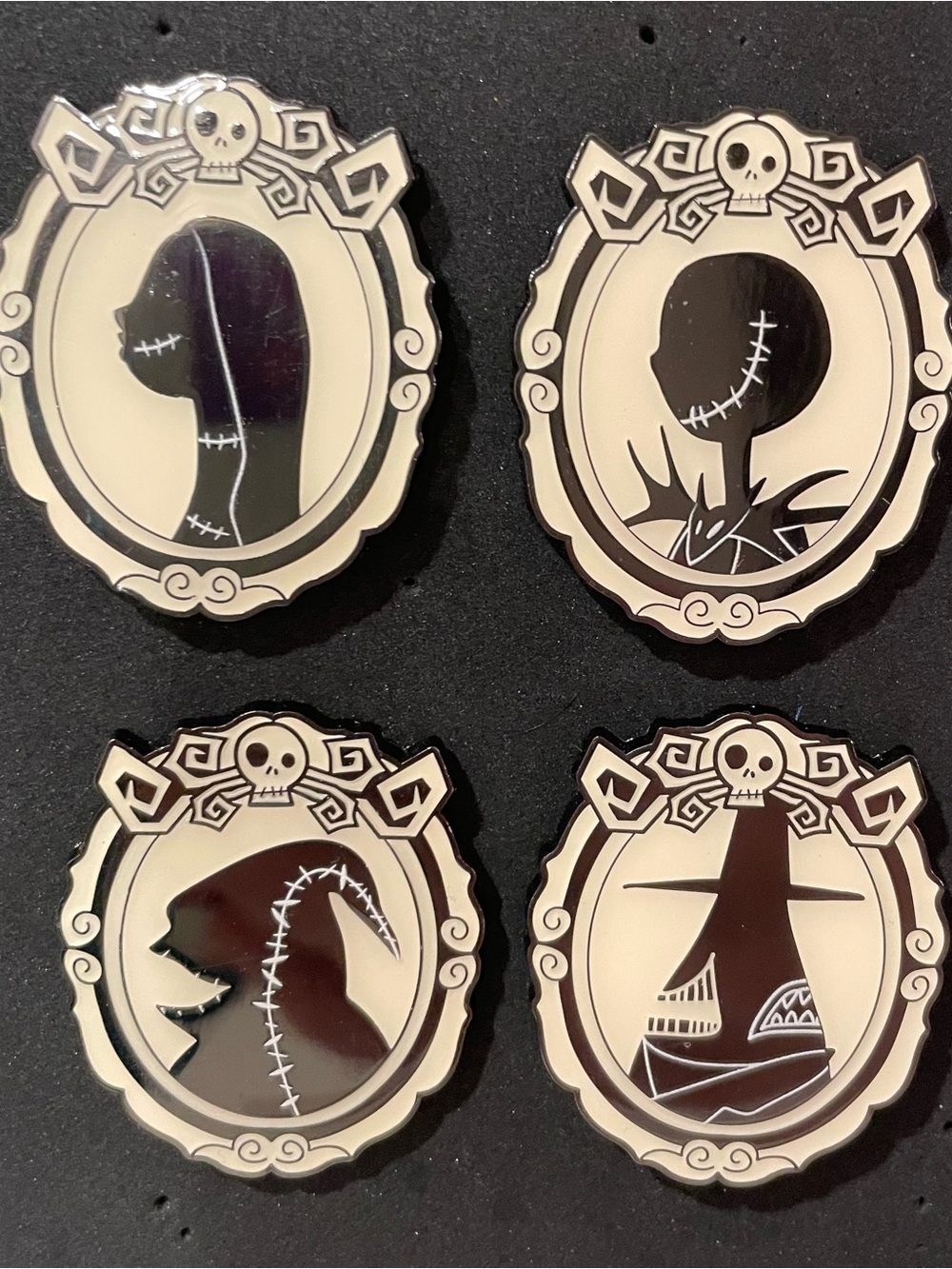 Disney NBC Nightmare before Christmas Silhouette Pins Sally, Jack, Oogie, Mayor